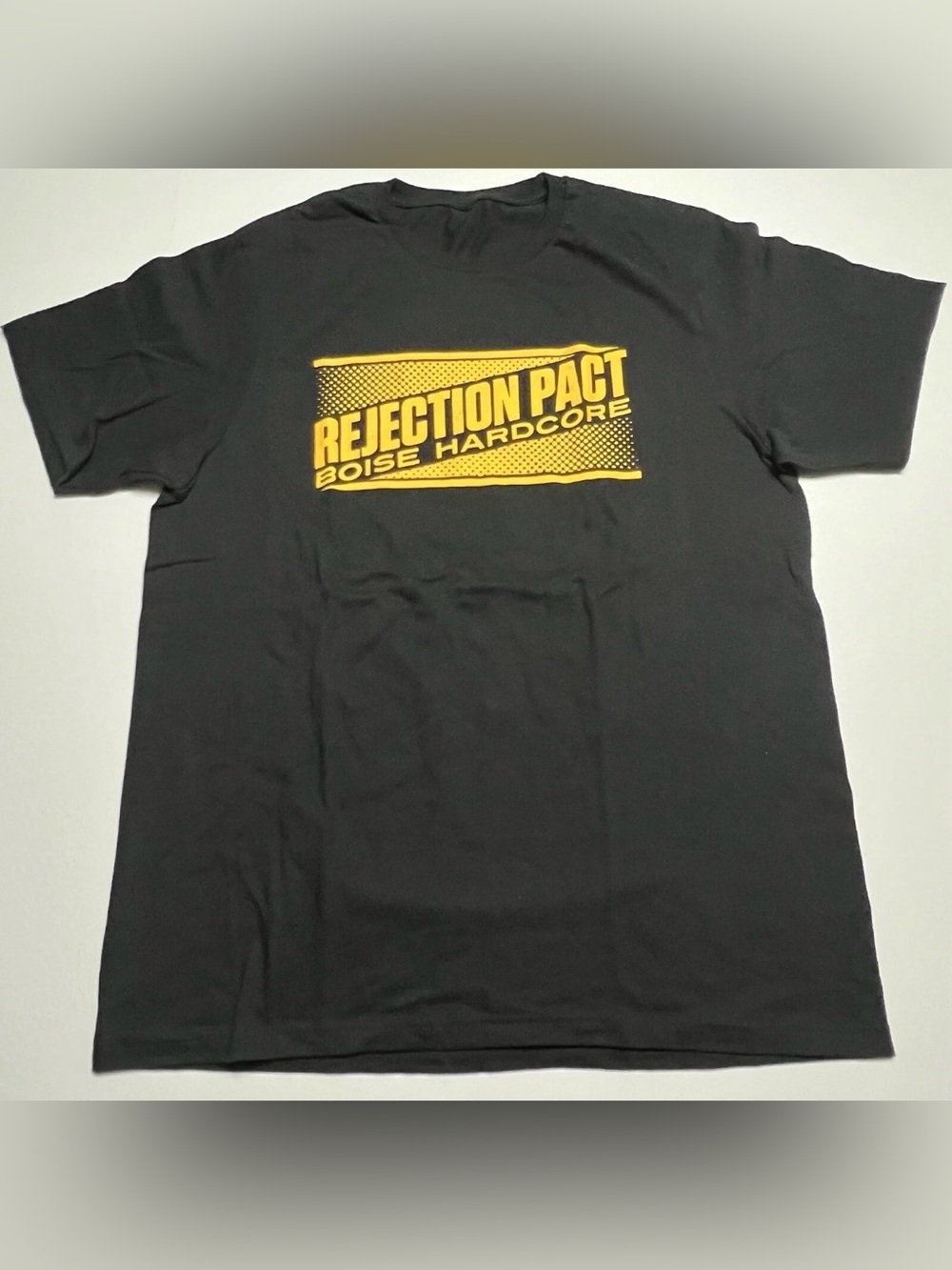 Rejection Pact Boise Hardcore Punk Double Sided Tee. Black
